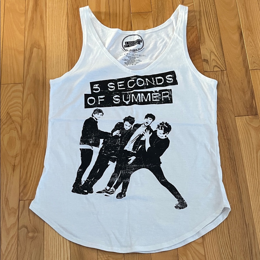 5 Seconds Of Summer Graphic White Tee